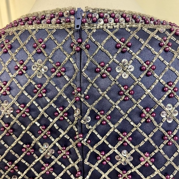 VIE by Victoria Royal 90s Vintage Beaded sequins Crop Top Blouse Victorian M - Picture 8 of 9